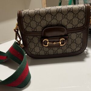 Crossbody Bag in Brown and Green